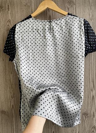 Шовкова блуза caroll paris 100% silk у горошок, розмір 40