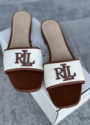 Шкіряні шлепанци ralph lauren розмір 38