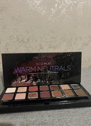 Палетка тіней warm neutrals eyeshadow palette sigma beauty