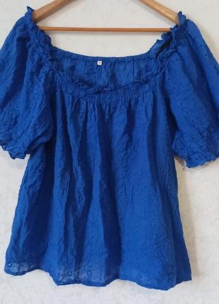 Блузка жіноча літня, бавовна, шитво. 3xl.