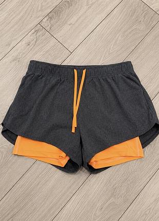 Шорти h&m чорно-помаранчеві xs-m