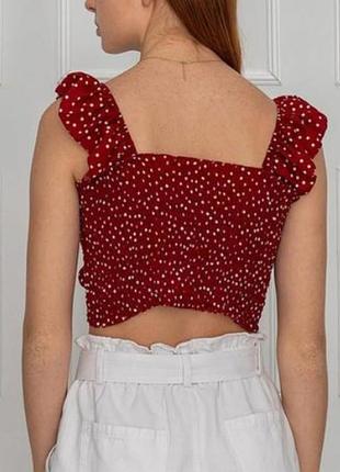 Топ з рюшами в горошок shein розмір m 100% polyester