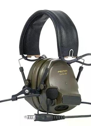 Тактические наушники 3m peltor comtac headset mt20h682fb-38 nato snr 28 дб сложные защитные olive