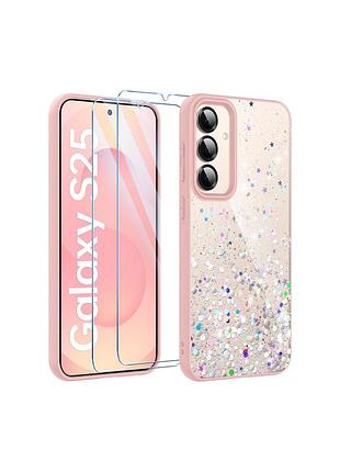 Набір чохол + захисне скло для samsung galaxy s25 5g рожевий amazon