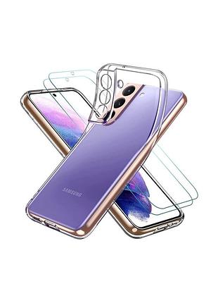 Набір чохол + захисне скло для samsung galaxy s22 5g прозорий ivoler