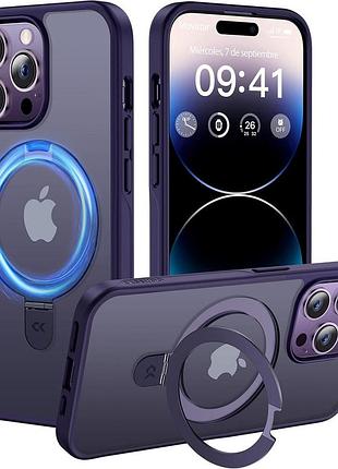 Чехол casekoo magic stand для iphone 14 pro max magsafe темно-фиолетовый