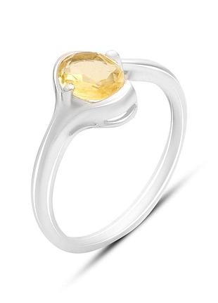 Срібне кільце proba з цитрином nano 0.958ct, вага виробу 2,37 г (2172635) 17 розмір