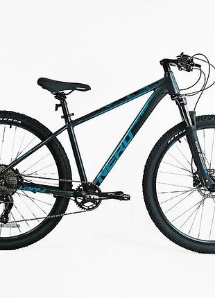 Велосипед al 29" corso nero рама 17" 12 шв. чорно-блакитний (154840)