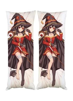 Подушка дакимакура мегумин konosuba декоративная ростовая подушка для обнимания двухсторонняя 60х180