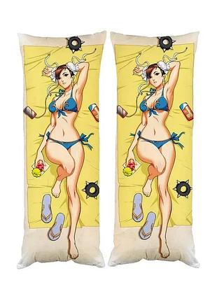 Подушка дакимакура чунь ли уличный боец chun-li street fighter декоративная ростовая подушка для обнимания