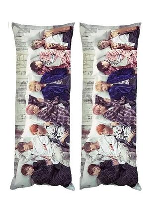 Подушка дакимакура k-pop вся группа bts декоративная ростовая подушка для обнимания 60х180