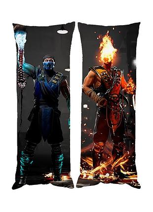 Подушка дакімакура саб зіро та скорпіон mortal kombat декоративна подушка для обнімання