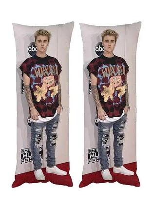 Подушка дакимакура justin bieber джастин бибер декоративная ростовая подушка для обнимания двусторонняя 40х120