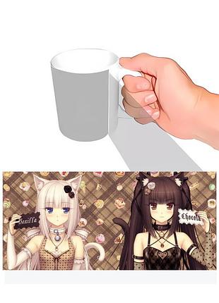 Чашка з принтом чоко та ванілла nekopara