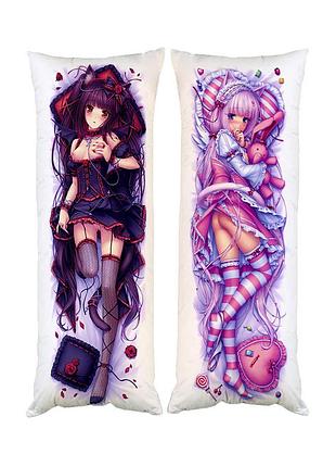 Подушка дакімакура чокола ваніла nekopara еротична декоративна подушка для обіймання