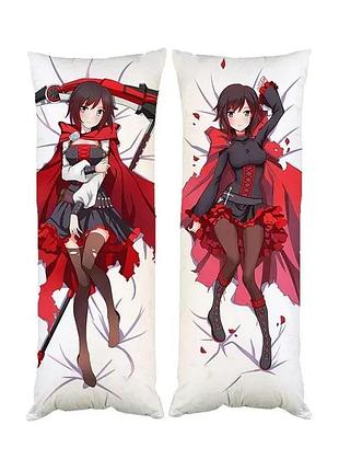 Подушка для обнимания дакимакура руби роуз ruby rose rwby двухсторонняя ростовая антистресс 50х170