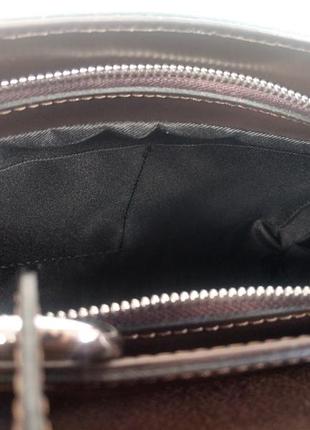 Итальянская кожаная сумка коричневая шоколадная тёмная женская шкіряна genuine leather5 фото