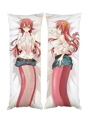 Подушка дакимакура мия ламия monster musume декоративная ростовая подушка для обнимания двусторонняя 60х180