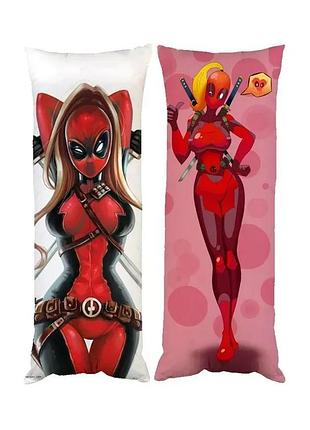 Подушка дакимакура deadpool girl декоративная подушка для обнимания