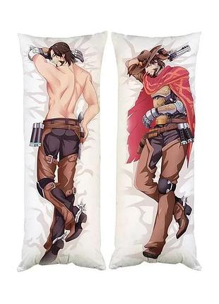 Подушка дакимакура маккри овервотч overwatch декоративная подушка для обнимания двухсторонняя 40х120
