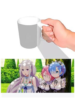 Чашка з принтом rem ram
