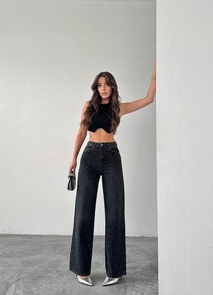 Джинси wide-leg stones