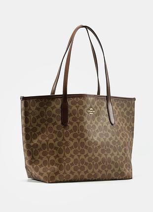 Coach premium leather натуральная кожа большая вместительная сумка бренд люкс