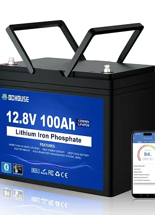 Акумуляторна батарея dc-house 12v 100ah (eco-lfp12100-100ah) lithium battery 4000+ (літій-залізо-фосфатна)