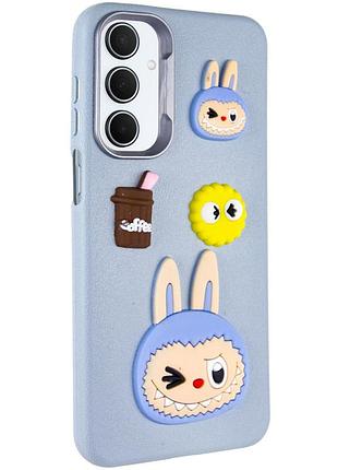 Чехол tpu leather toys для samsung galaxy a26 5g labubu / blue