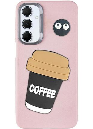 Чохол tpu leather toys для samsung galaxy a26 5g coffee / pink