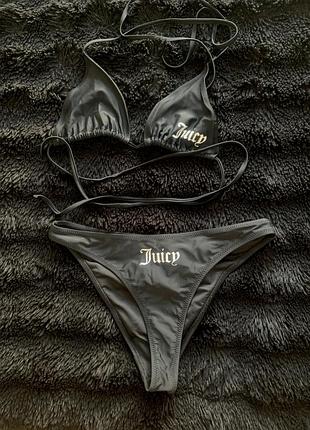 Чёрный раздельный женский  купальник juicy couture