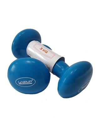 Гантелі вінілові пара liveup vinyl dumbbell egg head