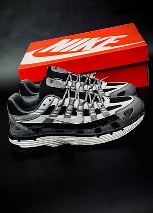 Чоловічі кросівки nike p-6000 чорно сірі спортивні повсякденні 40–46