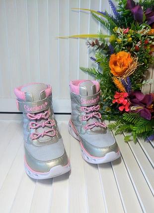 Ботинки сапоги на девочку осень 🍂 зима ❄️ skechers 25р стелька 15,5-16см