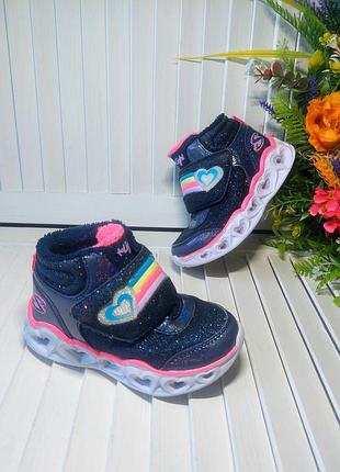 Ботинки сапоги на девочку осень 🍂 зима ❄️ skechers 25р стелька 15,5-16см