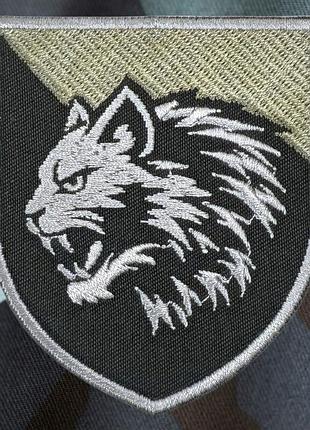 Шеврон 34 обрмп «борісфен» — тростинний кіт (рись) — нарукавний знак морської піхоти зсу на липучці олива