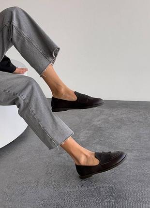 Стильні анатомічні лофери barefoot з італійської натуральної шкіри кольору шоколад (виробництво україна) ✨ 39