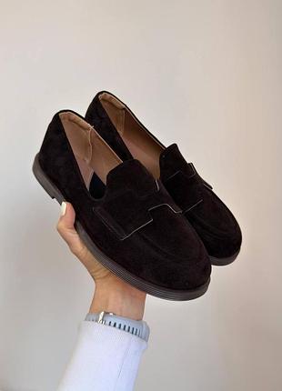 Стильні анатомічні лофери barefoot з італійської натуральної замші кольору шоколад (виробництво україна) ✨ 39