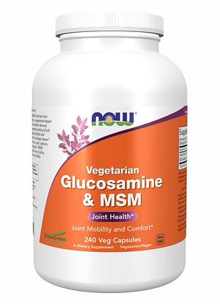 Веганский глюкозамин и мсм veg glucosamin & msm 500/500 - 240 vcaps для здоровья суставов