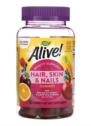 Волосся, шкіра та нігті з колагеном hair, skin and nails with collagen - 60 gummies strawberry для зміцнення волосся та нігтів