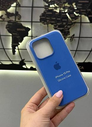 Чохол silicone case з мікрофіброю для iphone 15 pro,якісний чохол для айфон 15 про (колір: синій)