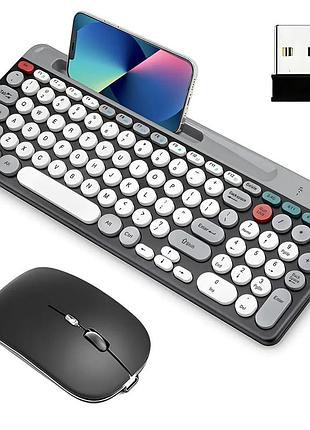 Bluetooth-клавиатура с подставкой для телефона и беспроводная мышь zyg 806, 2-в-1 комплект