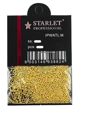 Бульонки для декорирования ногтей starlet professional, цвет золото, в пакете, 8 г