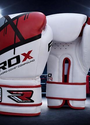 Боксерские перчатки rdx rex leather red 8 ун. из синтетической кожи rex гелевое наполнение imt манжет velcro