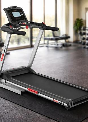 Бігова доріжка електрична york fitness t800plus з двигуном 4,0 к.с. швидкістю до 16 км/год автоматичним нахилом 12% lcd-дисплей
