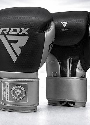 Боксерські рукавички rdx l2 mark pro silver 12 ун. з super skin max-shock equilibrium foam tri-lira2 вентиляція dazzle fabric