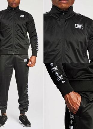 Спортивний костюм leone ambassador 2xl оригінал весна-осінь від виробника з вишивкою фірмовий чорний