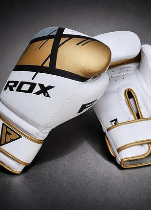 Боксерские перчатки rdx rex leather gold 8 ун. из синтетической кожи гелевое наполнение imt двойная липучка velcro