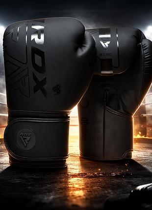 Боксерские перчатки rdx f6 matte black 16 ун. с maya hide max-shock equilibrium foam quadro-dome-3 система quick-ez