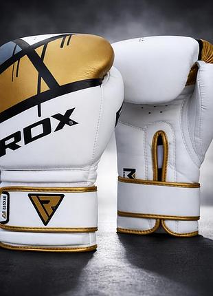 Боксерские перчатки rdx rex leather gold 14 ун. из синтетической кожи гелевое наполнение imt двойная липучка velcro